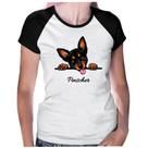 Camiseta Baby look feminina cachorro pet pinscher