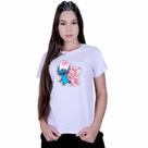 Camiseta Baby Look Feminina Lilo e angel Love