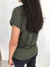 Camiseta Baby Look Gola V Meia Malha Camiseta Baby Look Gola V Meia Malha
