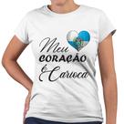 Camiseta Baby Look Meu Coração é Carioca Bandeira