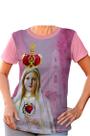 Camiseta Baby Look Nossa Senhora De Fatima Rosa Católica