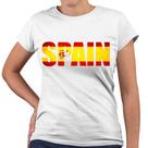 Camiseta Baby Look Spain Bandeira Escrita Espanha