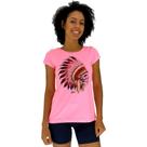 Camiseta Babylook Feminina MXD Conceito Caveira Índio Camiseta Babylook Feminina MXD Conceito Caveira Índio