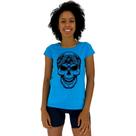 Camiseta Babylook Feminina MXD Conceito Caveira Motoqueira Camiseta Babylook Feminina MXD Conceito Caveira Motoqueira