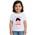 Camiseta Bailarina Rosa Festa Balé Estampa Personalizada