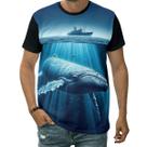 Camiseta Baleia-jubarte Animal Grande Mamífero Navio Oceano