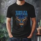 Camiseta Banda Nirvana Triângulo Azul Rock Grunge Masculina