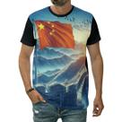 Camiseta Bandeira Da China Grande Muralha Nação País Ásia
