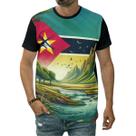 Camiseta Bandeira Moçambique País África Arte Paisagem