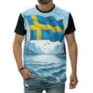 Camiseta Bandeira Suécia País Europa Nação Escandinava Arte Camiseta Bandeira Suécia País Europa Nação Escandinava Arte