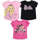 Camiseta Barbie Toddler Girls, pacote com 3 rosa/preta, tamanho 2T