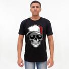 Camiseta Básica 100% Algodão Estampada - Caveira com Boné - P M G GG Camiseta Básica 100% Algodão Estampada - Caveira com Boné - P M G GG
