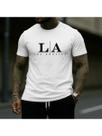 Camiseta Básica Algodão Premium Camisa Estampada Los Angeles LA lançamento moda Camiseta Básica Algodão Premium Camisa Estampada Los Angeles LA lançamento moda