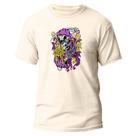 Camiseta Básica Algodão Premium Estampa Digital Caveira Roxa