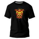 Camiseta Basica Algodão Premium Estampa Digital Guns Skulls