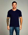 Camiseta Básica Azul Marinho Gola V Kessler