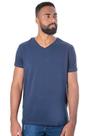 Camiseta Básica Cotton Blend Gola V Marinho