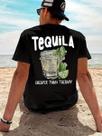 Camiseta Básica Estampada Moda Estilo Drink Tequila Casual