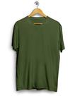 Camiseta Básica Lavada 100% Algodão Verde Militar Regular Camiseta Básica Lavada 100% Algodão Verde Militar Regular