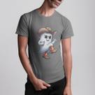 Camiseta Básica Masculina Algodão Premium Estampada Country Cartoon Fantasma Manga Curta