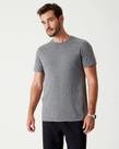Camiseta Básica Masculina Cinza Gola Redonda/Gola Careca em Meia Malha - Malwee