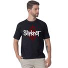 Camiseta Básica Masculina Estampa Personalizada Slipnot Modelo Slim Fit Manga Curta Gola Careca Casual