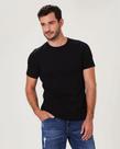 Camiseta Básica Masculina Preta Gola Redonda/Gola Careca em Meia Malha - Malwee