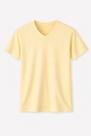 Camiseta Básica Masculina Slim Fit Gola V em Malha Flamê