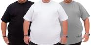 Camiseta Básica Plus Size 100% Algodão G1 ao G5 Kit 3 - PTO/BCO/CINZA Camiseta Básica Plus Size 100% Algodão G1 ao G5 Kit 3 - PTO/BCO/CINZA