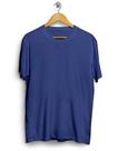 Camiseta Básica Tinturada 100% Algodão Azul Jeans Regular