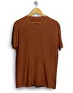 Camiseta Básica Tinturada 100% Algodão Terracota Regular Camiseta Básica Tinturada 100% Algodão Terracota Regular