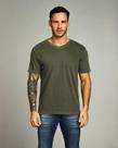 Camiseta Básica Verde Militar Gola V Kessler