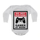 Camiseta Bebê Manga Curta Estampado Gamer at work