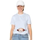Camiseta Bebê Na Barriga Zíper Camisa Personalizada Blusa Adulto Algodão com Poliéster