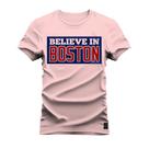 Camiseta Belevin Boston Plus Size Extra Grande 30.1 Penteada Estampada Varias Cores