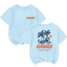 Camiseta BeWithYou Girls Cute Hawaiian Palmeira Azul Claro 140 cm Camiseta BeWithYou Girls Cute Hawaiian Palmeira Azul Claro 140 cm