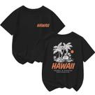 Camiseta BeWithYou Hawaiian Palm Tree para meninas de 7 a 8 anos preta