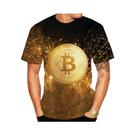 Camiseta Bitcoin 3D Unissex - Manga Curta e Estampa Engraçada para Verão