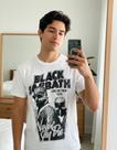 Camiseta Black Sabbath Blusa Branca Banda de Rock Adulto Unissex Bo009 Camiseta Black Sabbath Blusa Branca Banda de Rock Adulto Unissex Bo009