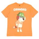 Camiseta Bluey Abuelo para Hombre Naranja Talla S