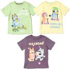 Camiseta Bluey Bingo Toddler Boys, pacote com 3, cinza/amarelo/verde, 5T