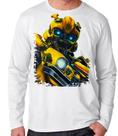 Camiseta blusa de frio manga longa bumblebee transformers robo carro