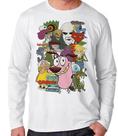 Camiseta blusa de frio manga longa Coragem cão covarde Vilão Camiseta blusa de frio manga longa Coragem cão covarde Vilão