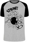 Camiseta Boliche Strike Blusa Plus Size extra grande adulto ou infantil