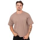 Camiseta Box Masculina Castanho JWilas Streetwear Overdsized Algodão Larga Confortável Moderna