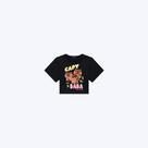Camiseta Boxy Over Em Meia Malha Capivara Juvenil Menina Vic&Vicky 90362 Preto