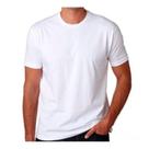 Camiseta Branca Básica Masculina 100 Em Algodão Gola Redonda Manga Curta Totalmente Lisa