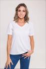 Camiseta Branca Decote V Em Algodão Penteado 100% Sustentável