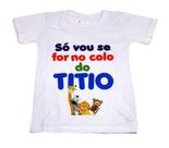 Camiseta Branca Infantil Personalizada Titio Animais Selva