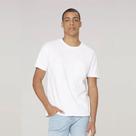 Camiseta Branca Masculina Básica Algodão com Bolso Dzarm